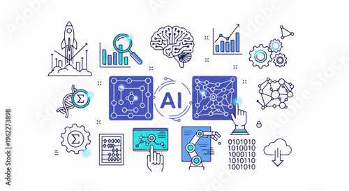 A visual representation of artificial intelligence concepts and applications