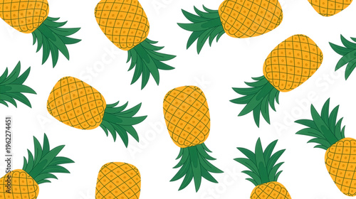 Wallpaper Mural seamless pattern with pineapple Torontodigital.ca