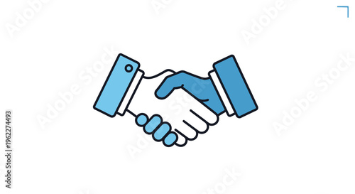 Iconic representation of a handshake symbolizing partnership, agreement, and collaboration