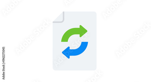 Document Refresh: Vector Illustration of a File Icon with Circular Arrows for Data Updates