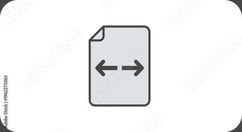 Document resizing icon illustrating expand or reduce, file transformation symbols, or document