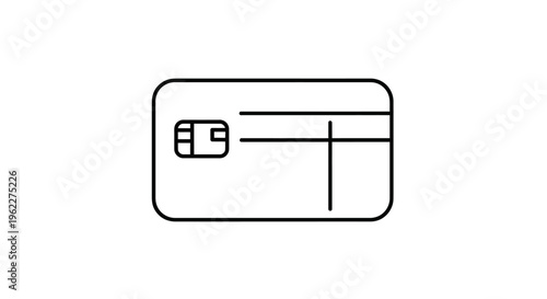 Minimalist representation of a credit card for financial transactions, outline style design