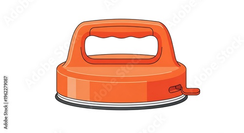 A vibrant orange electric iron with a handle and cord, designed for efficient laundry and household chores.
