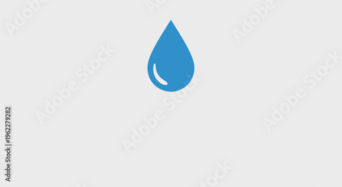 A single blue water droplet illustration symbolizing hydration and environmental awareness