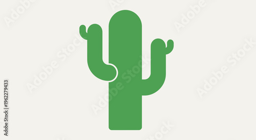Minimalist cactus illustration in vivid green against a subtle cream background with aesthetic