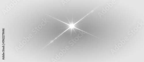 Cuadro en lienzo Bright lens flare light burst, glowing star shine with radiant beams and optical