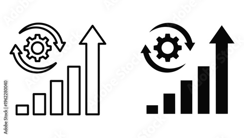 Black and white of bar charts with crown