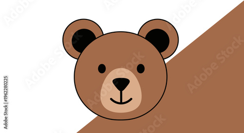 A cheerful cartoon illustration of a friendly bear with a heartwarming demeanor