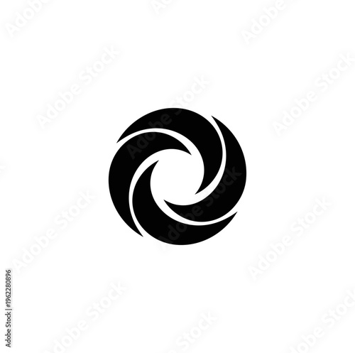 Abstract swirl design on black background graphic