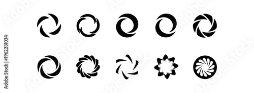 Abstract white spiral design on black background