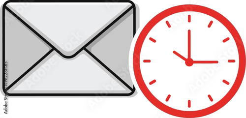 Email Time Management Deadline Clock Icon