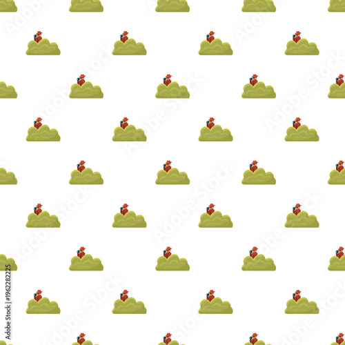 Person hiding behind green bush looking with binoculars, creating a seamless cartoon pattern