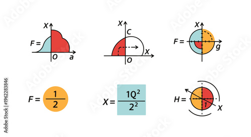 Physics Equation Line art minimal shapes illustration