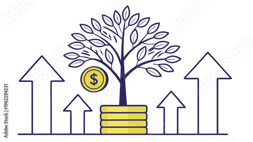 Investment Growth Tree Vector – Money and Wealth Illustration