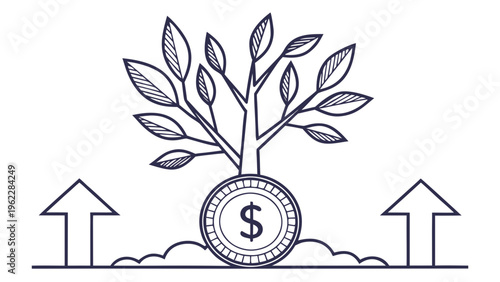 Wealth and Investment Vector – Tree Growth Graphic