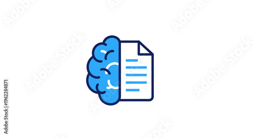 Conceptual illustration depicting the fusion of intellect and documented information in digital