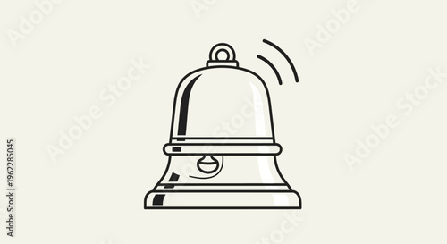Simple illustration of a ringing bell icon, perfect for notifications and alerts, no comma