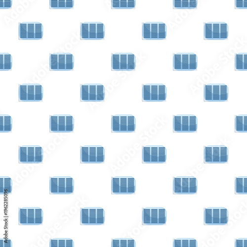 Air conditioner ventilation grille units forming a repeating digital texture wallpaper