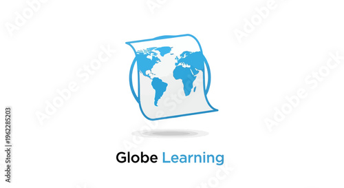 Global Education Concept: Map with Globe Element Representing International Learning