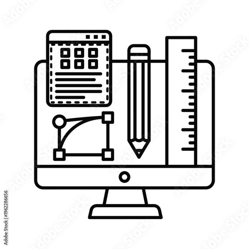 Creative tools and documents displayed on a computer monitor
