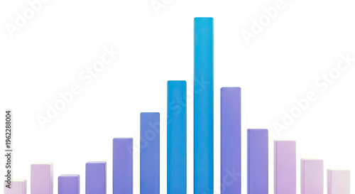 Free Download 3D Bar Chart with Blue and Purple Bars - GFXLoad