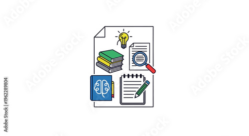 Conceptual illustration depicting education and the pursuit of knowledge with creative design