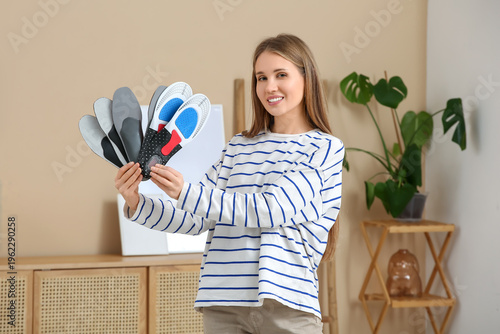 Young woman with different ...