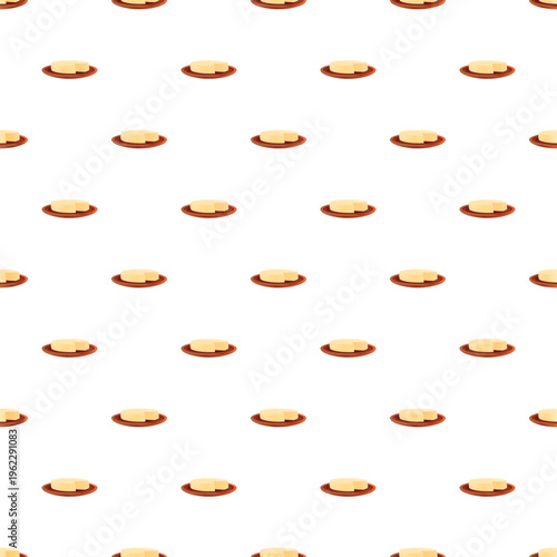 Cheese slices arranged on brown plates forming a seamless dairy product pattern