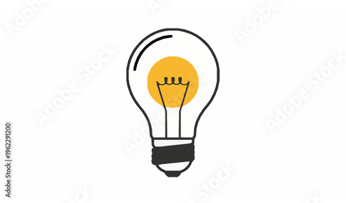 Light Bulb icon vector Idea Symbol Linear Glowing design