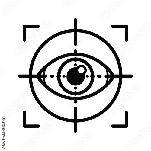 Targeting scope reticle with central eye detail design