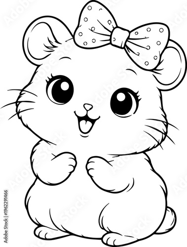 cute baby hamster cartoon illustrator