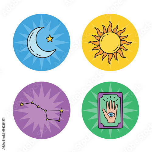 Celestial Bodies and Mystical Symbols Collection.