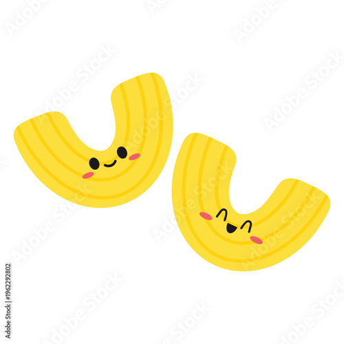 Pasta noodles character design. Pasta noodles on white background. 