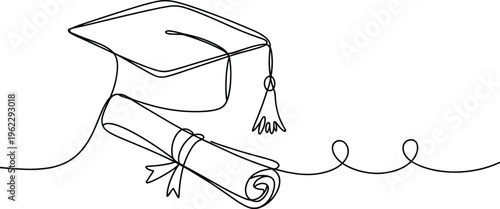 Black and white line of a teapot with a handle and spout on a saucer line teapot