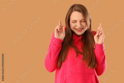 Beautiful happy young woman...