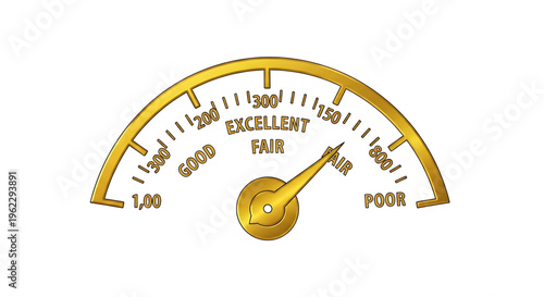 A gold speedometer gauge icon with a needle pointing to excellent, symbolizing high performance and quality