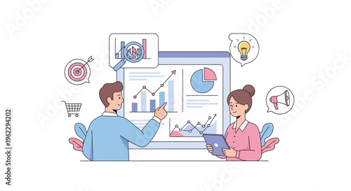 Business people analyzing data charts.