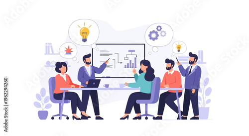 Business people discussing at a meeting.