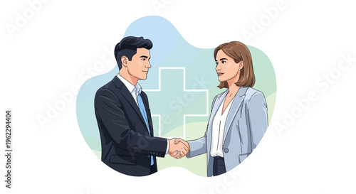 Business people shaking hands together.