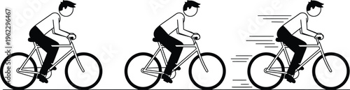 Cycling motion sequence illustration