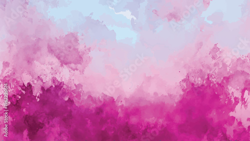 Obraz na płótnie Vibrant Pink and Magenta Watercolor Abstract Vector Background with Soft Lavende