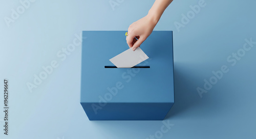 Casting Your Vote: Election Day Concept with Hand Putting a Ballot into a Ballot Box, Ideal for Voting and Civic Engagement Campaigns