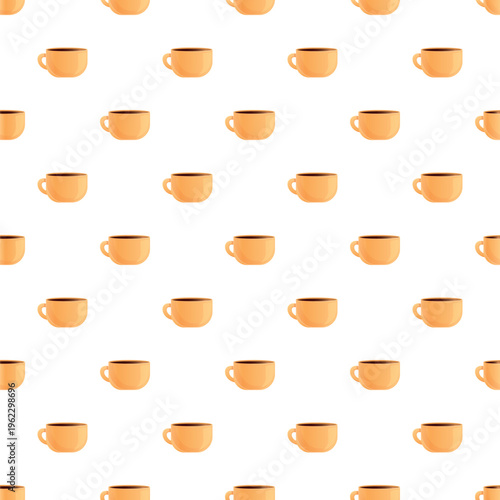 Coffee mugs repetition creating seamless pattern background