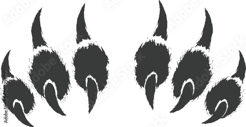 Grunge Claw Scratch Texture Illustration on White Background