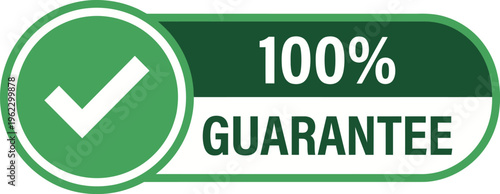 100% guarantee badge vector, certified quality seal, satisfaction guaranteed icon sticker