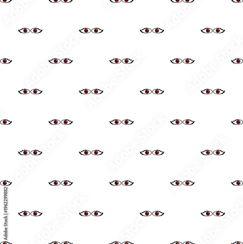 Cartoon eyes with eyelashes creating a repeating spooky visual pattern