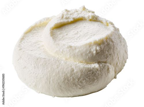 Tableau sur toile Isolated delicious creamy fresh ricotta cheese or mascarpone heap for gourmet re