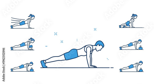 Man doing push up exercise routine.