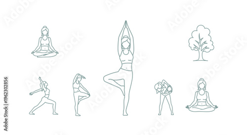 Yoga poses for flexibility and balance.