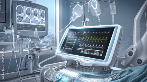 Advanced Hospital Medical Equipment in Intensive Care Unit Setting